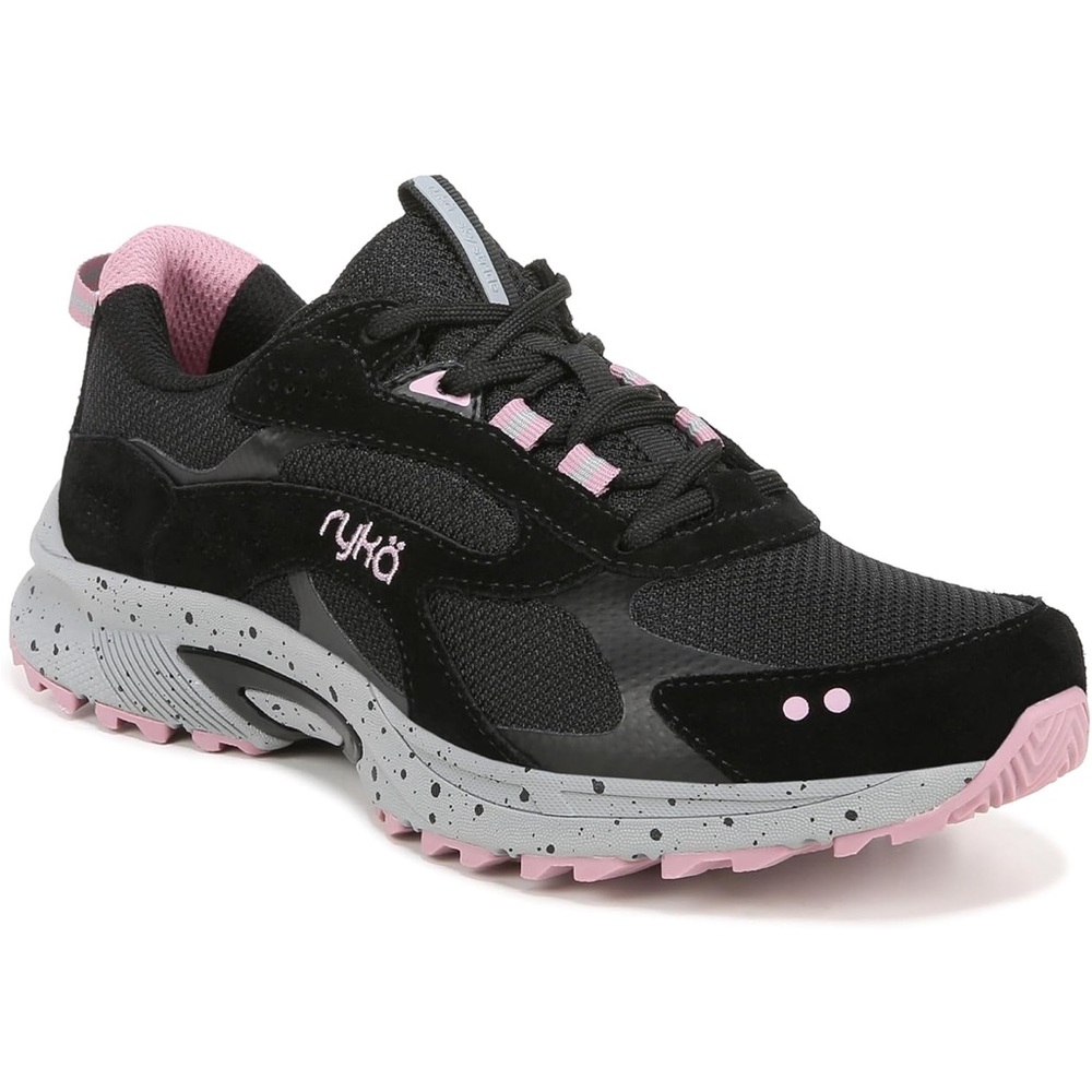 Ryka Black and Pink Athletic Shoes with Mesh Upper